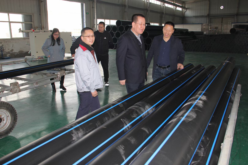 新疆天業(yè)集團(tuán)公司董事長李河、譚新民等人蒞臨陜西甘霖實(shí)業(yè)公司考察指導(dǎo)工作